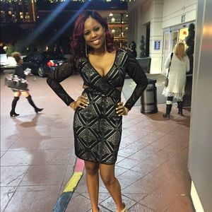 Sexy all black dress with side cut outs